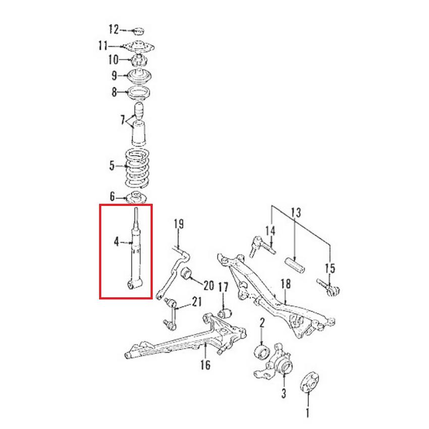 Audi Shock Absorber - Rear 4A9513031D